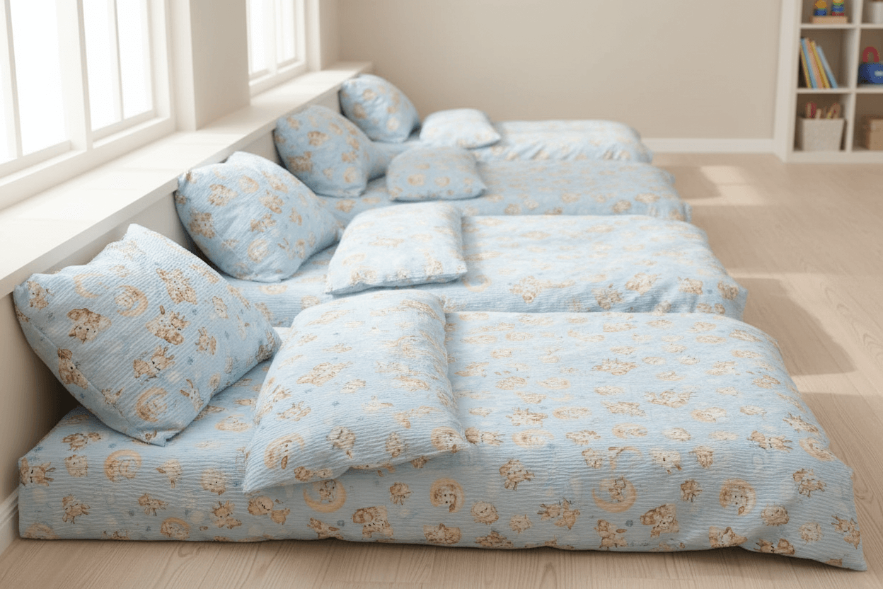 Krepové dětské povlečení do školky „Zvířátka na obláčku“